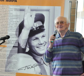 В.А. Скрипкин выступает на открытии выставки “СЫН РОССИИ – ГРАЖДАНИН МИРА”. ГМИК им. К.Э. Циолковского, 6 марта 2019 г.