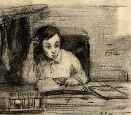 Художник А. Котельников. “На квартире у прачки”