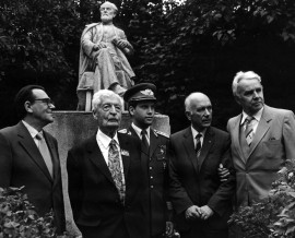 Герман Оберт в Доме-музее К.Э. Циолковского. 1982 год.